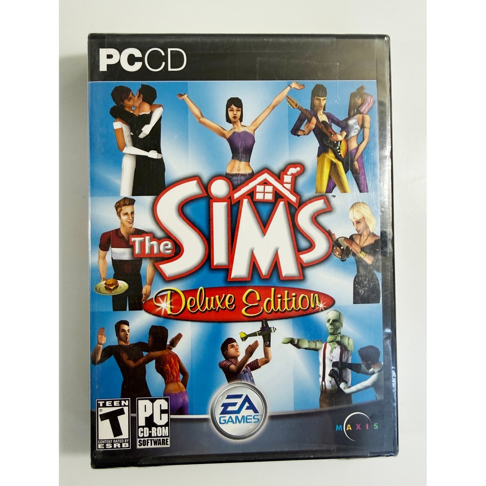 EA Games The Sims Deluxe Edition PC CD-ROM New Blue Life Simulation Game